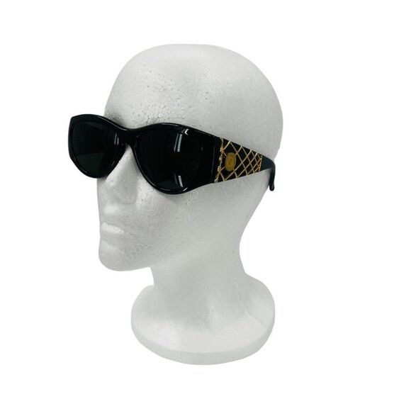 Vintage 90’s Rochas Paris Black Gold Statement Sunglasses Mod 901901 Made France main image 4